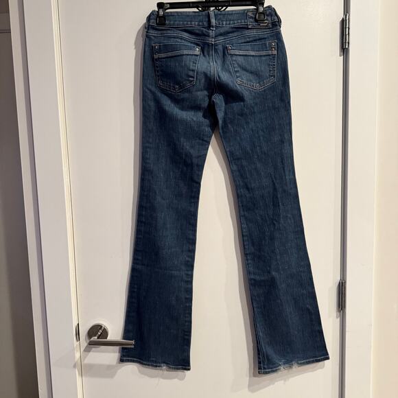 Diesel Bootcut Denim Jeans Blue Low Rise Button Fly Pocket Distressed Hem Sz 26 - Picture 4 of 9